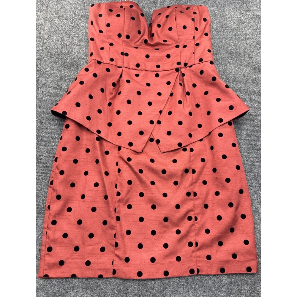 Ali Ro Polka Dot Fit & Flare Dress Women's 0 Red Sleeveless V Neck EUC
